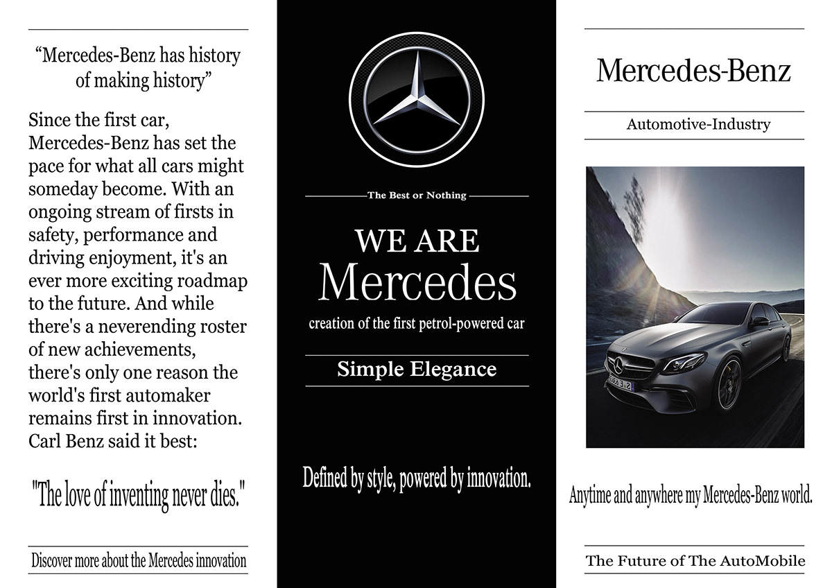 mercedes Benz brochure design Love simple elegance