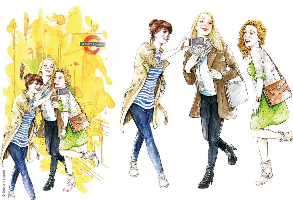 chick lit book cover couverture roman stephane lauzon slauz watercolor fashion illustration London Londres