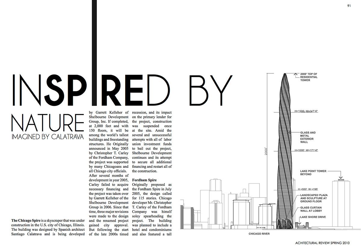 Layout design editorial graphics magazine spread chicago Nature inspired