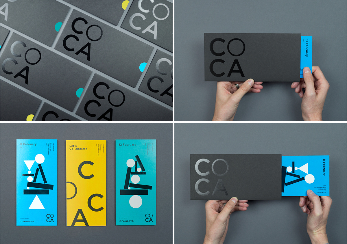 coca gallery Exhibition  identity campaign posters contemporary art colour