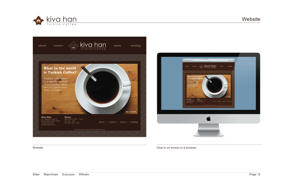 identity Coffee Turkish coffee kiva han logo letterhead Website