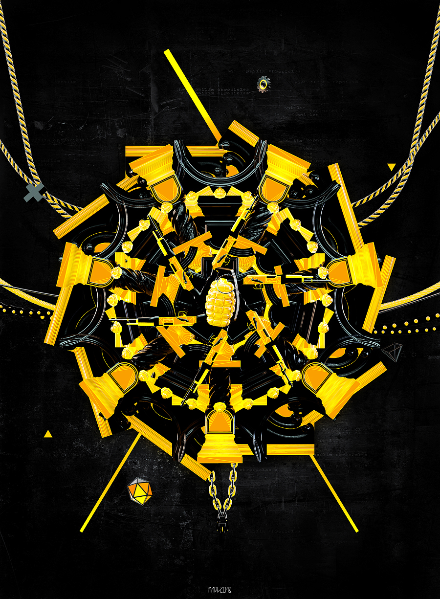 Mandala  3d  yellow  Grunge   artwork  circle  series   brain  heart  typography  romanesque  ornaments  gothic  modern  plastic
