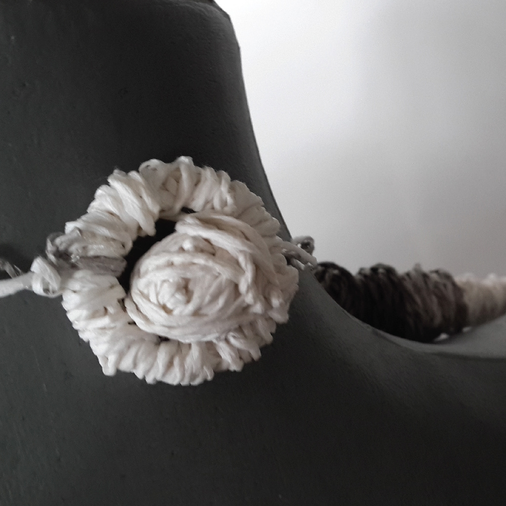 Necklace neckpiece ice winter ICICLE paper cord gradient monochrome handmade