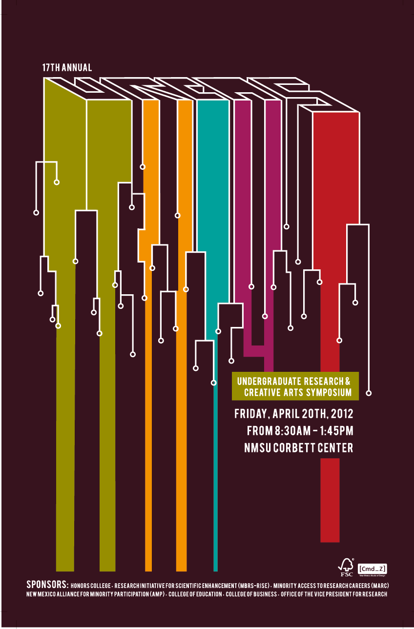 screenprint NMSU symposium Conference design poster Casey Webb Collateral nametag URCAS