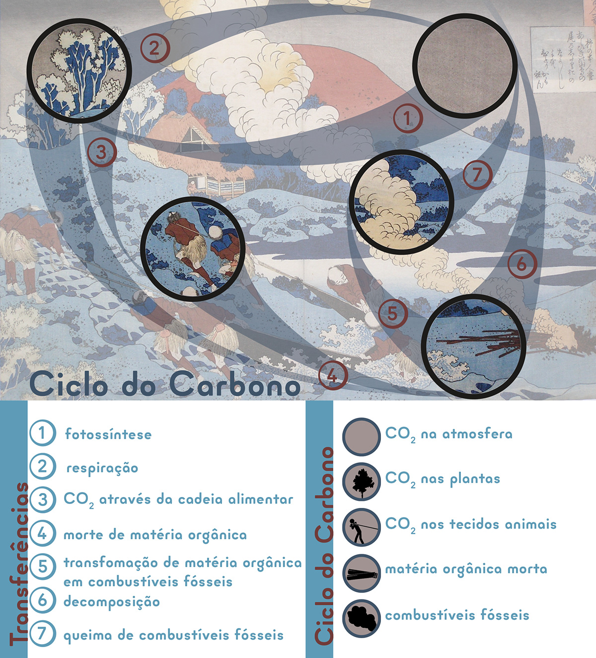 infographics ciclo agua carbono hokusai