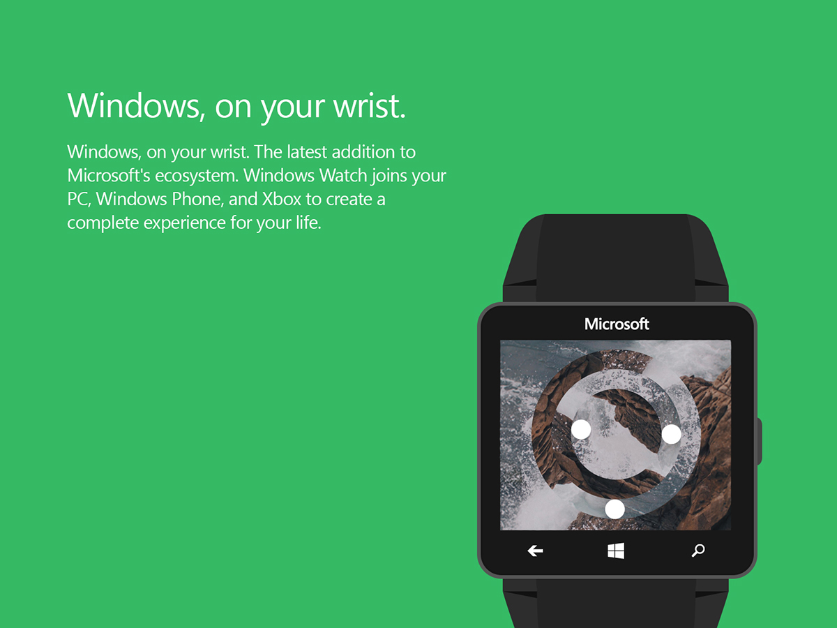 watch windows smartwatch windows phone concept Cortana Windows 8 windows 10 Wearable