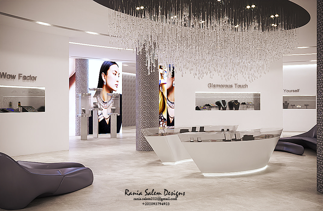 Swarovski jewelry interior design  architecture visualization modern ultra modern luxury design