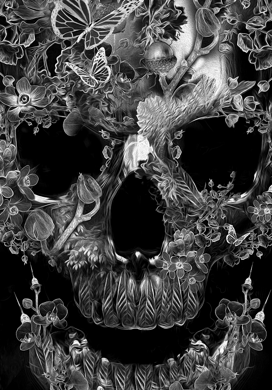 fantasmagorik nicolas obery dark skull black strange flower botanic anatomie