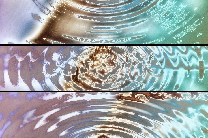 Ambient Water Color Ripples. Illuminating elegance. Artfully healing by Design. Photography and digital art. Theresa TK Tunstal