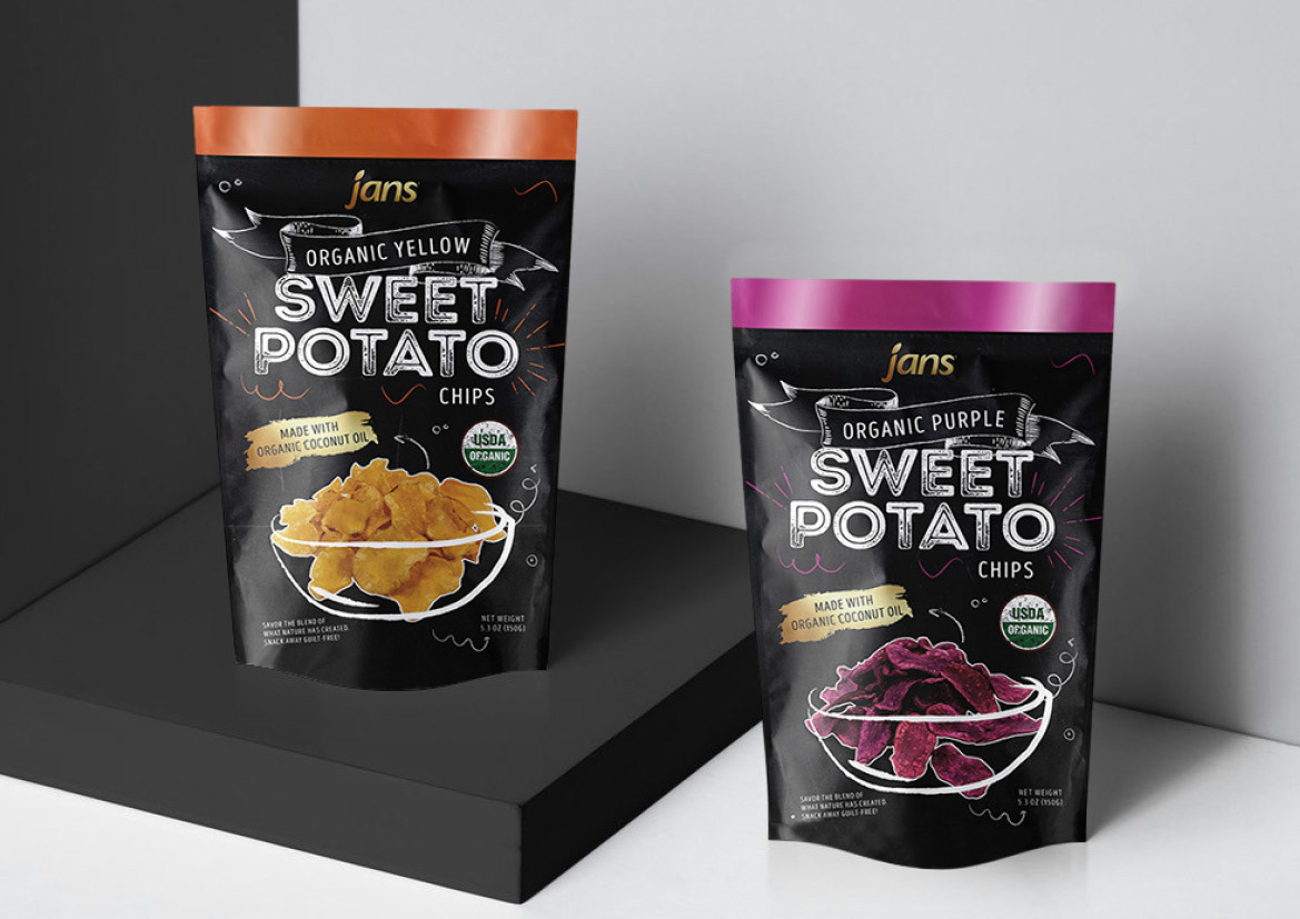 chips indonesia orange organic Packaging potato pouch purple snack usa
