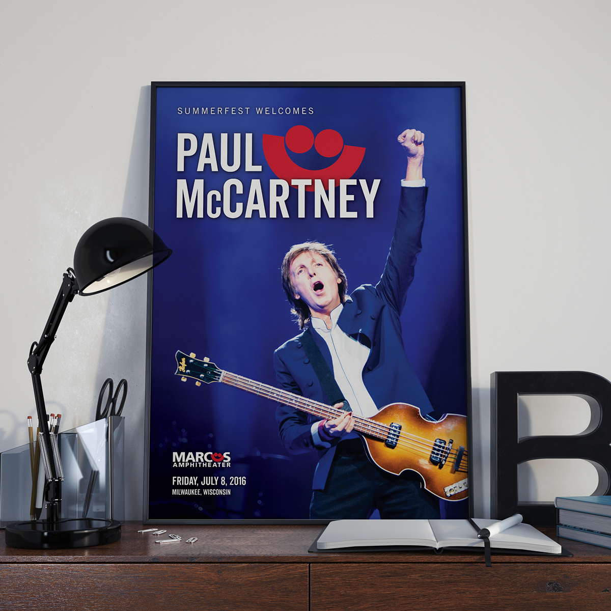 Paul McCartney summerfest Milwaukee Wisconsin band poster Signage design