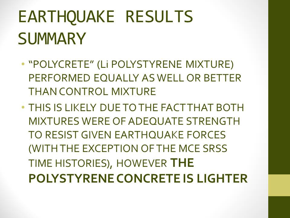 Structural seismic Sustainable concrete