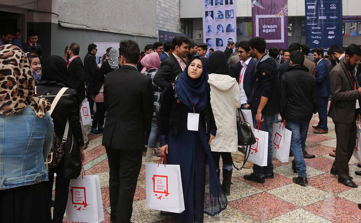 design identity TEDx conference kabul Afghanistan Program brochure collage