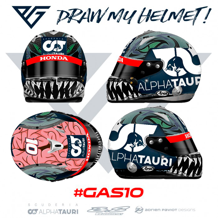 alpha tauri Formula 1 Helmet Pierre Gasly Red Bull