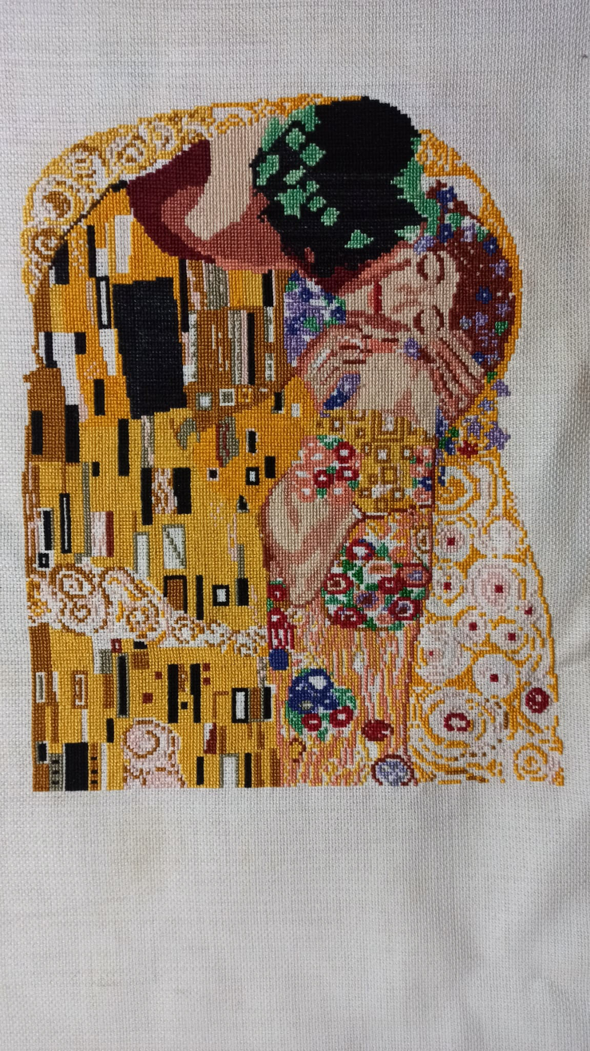 artwork crossstitch Embroidery embroidery art embroidery design fabric Gustav Klimt handmade painting   textile