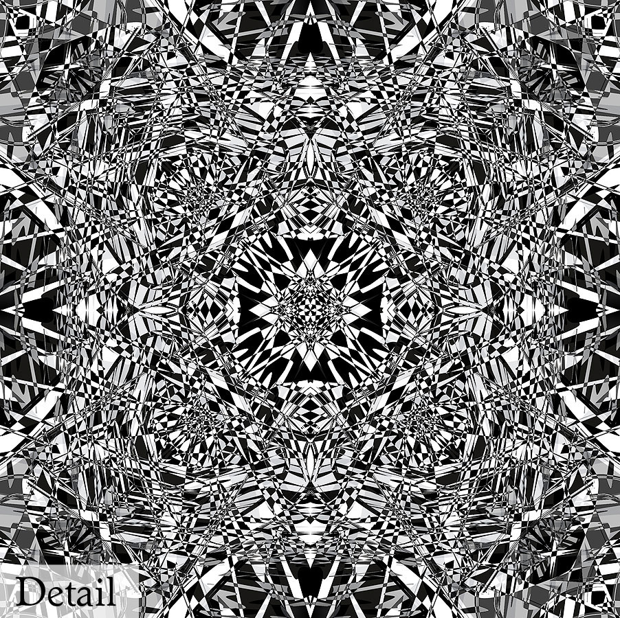 kaleidoscope Mandala collage black and white
