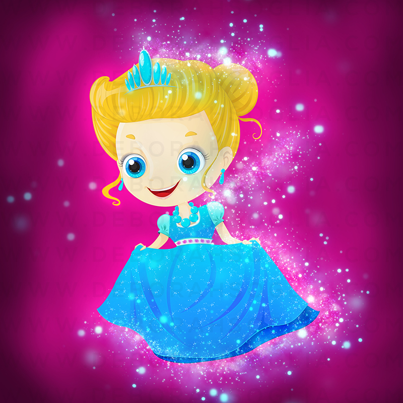 Princess Illustrator vector Character sparkling child happy