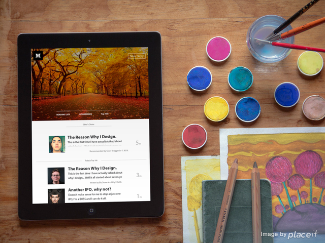medium UI design visual iPad iphone nexus android
