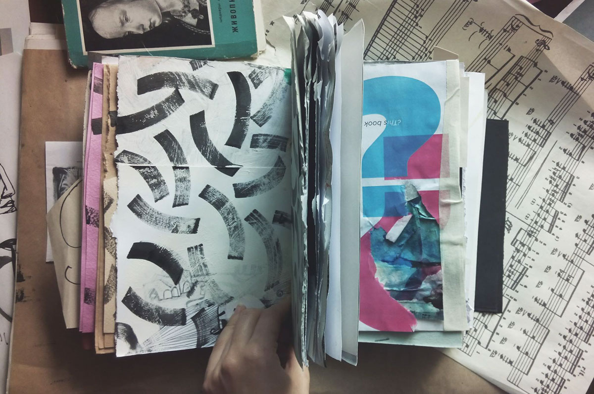 collage art experiment recycling sketchbook book Experimentation guydebord détournement situationists