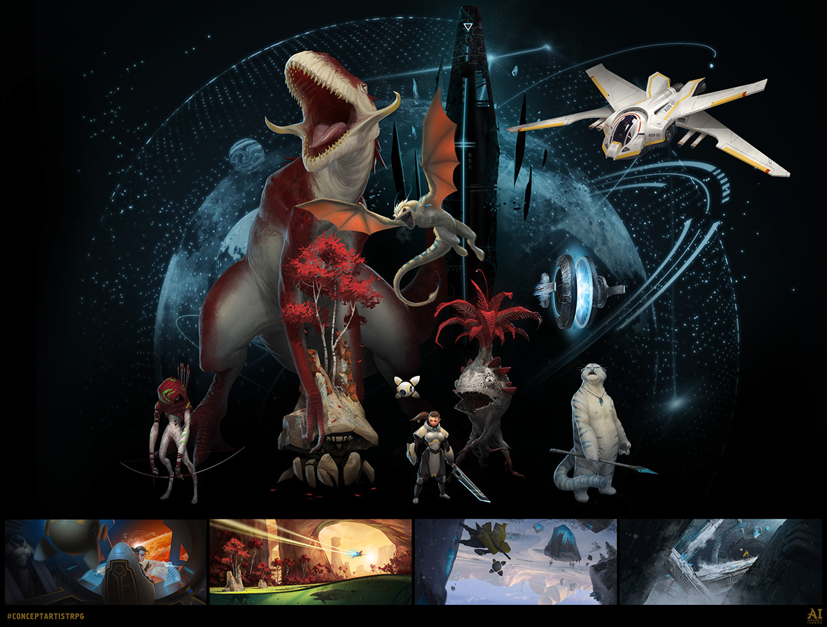 ConceptArtistRPG sci-fi creatures mecha environment