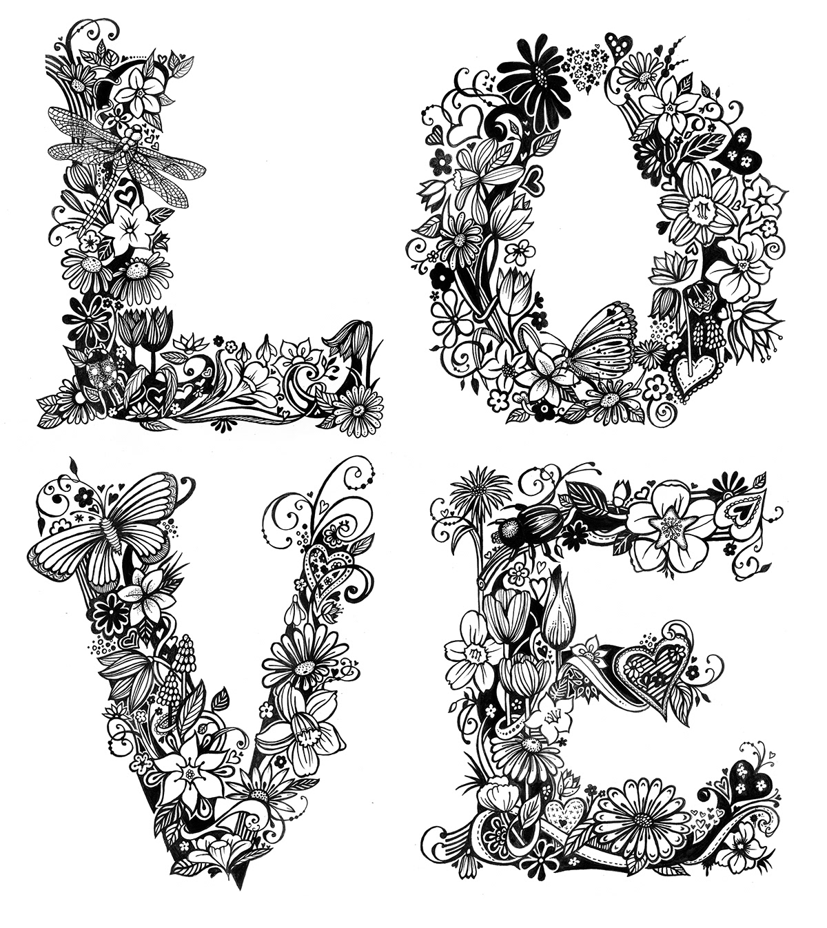 lettering Love type letters