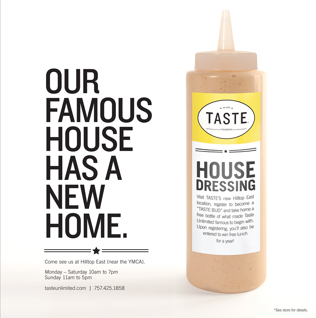Taste Unlimited Newspaper Ad full page house dressing