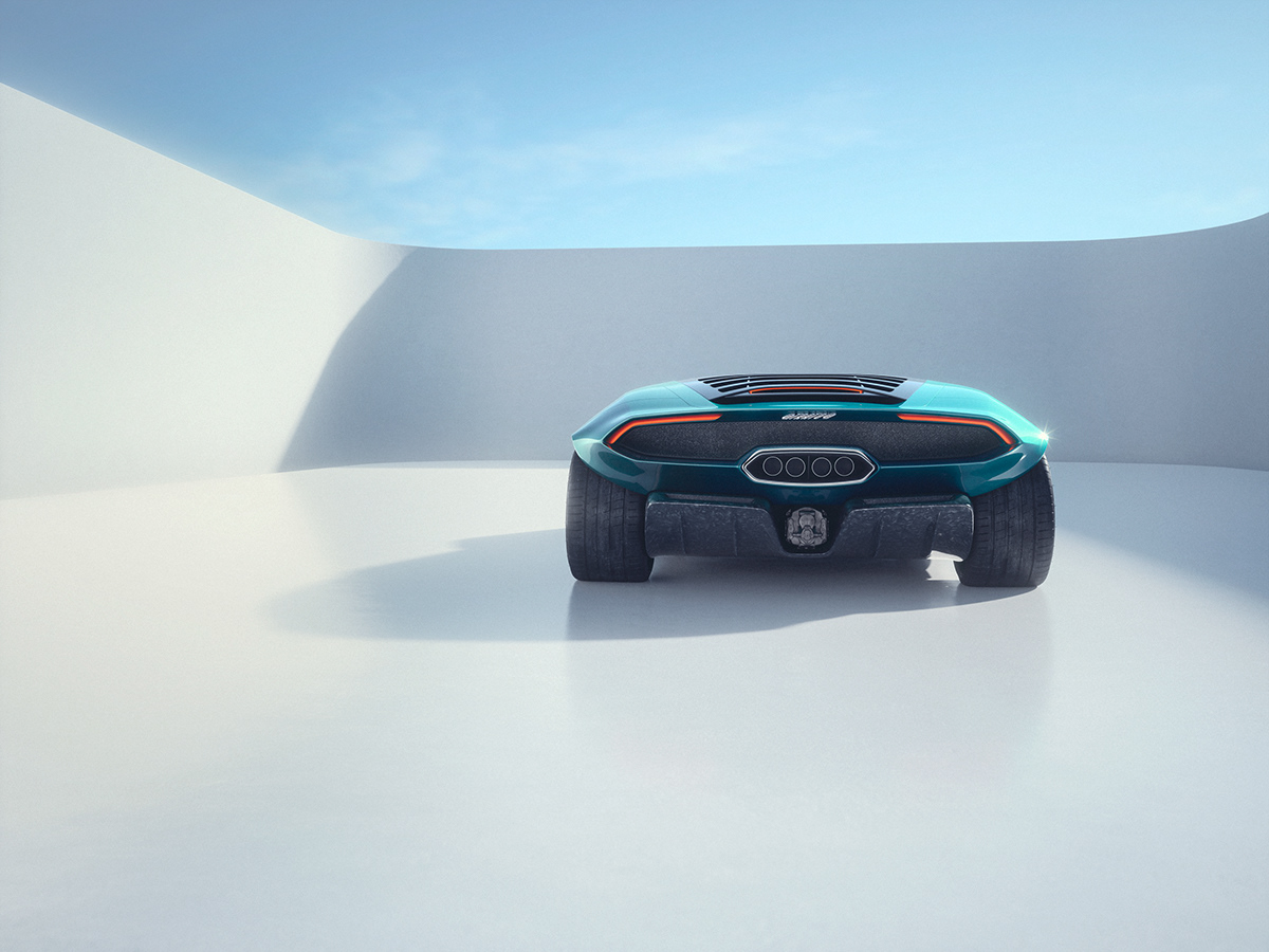 CGI concept concept car Daylight studio Lancia Maya retouching  Stratos studio vray