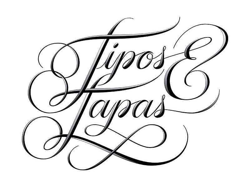 lettering  copperplate classic type  swaches flourish 3D