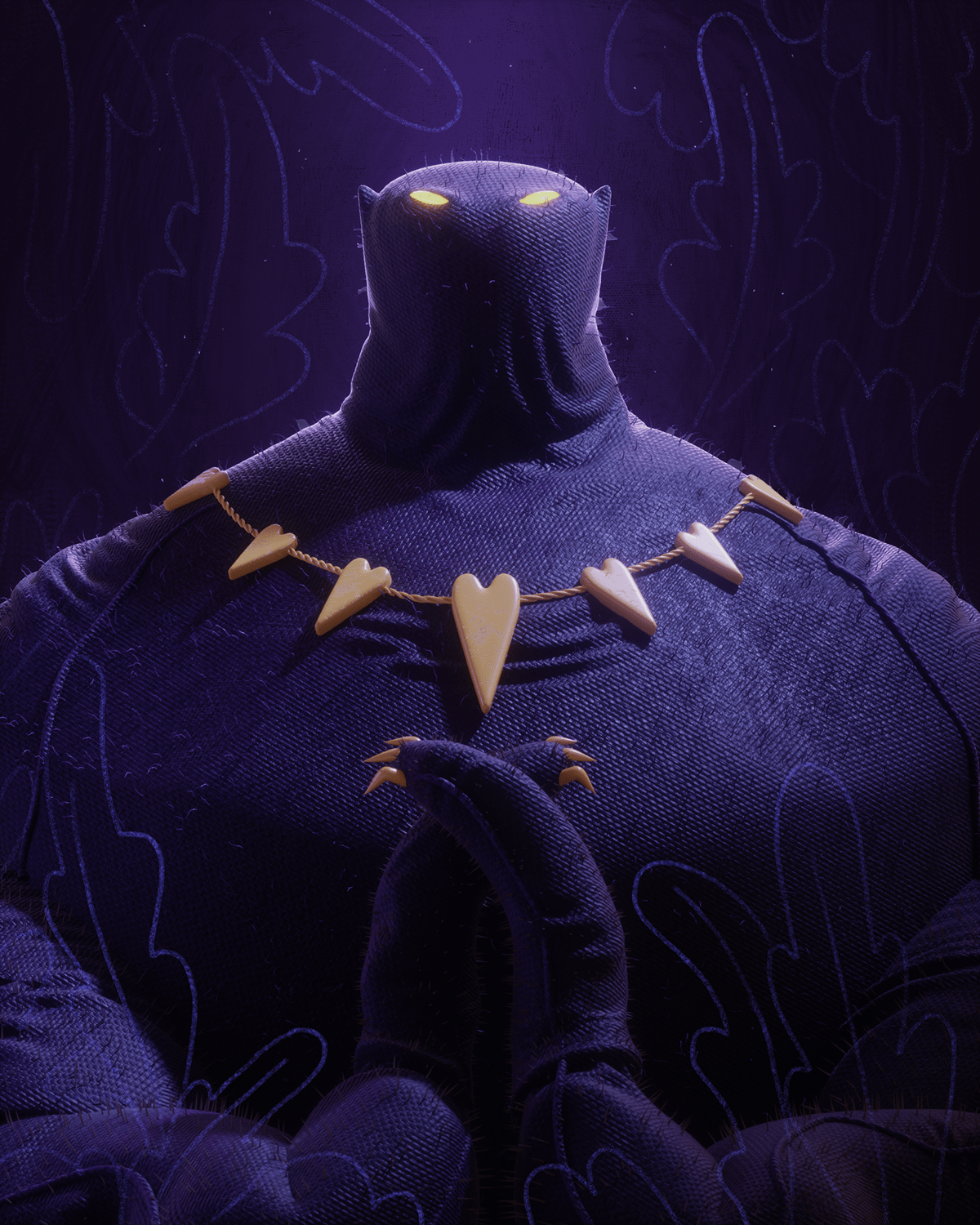 3D black BLACKPANTHER   Character fanart ILLUSTRATION  marvel panther purple