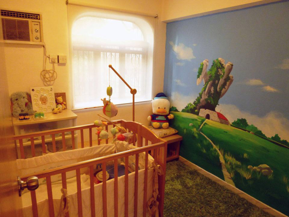 kid's room Mural wall design Ghibli Room decoration