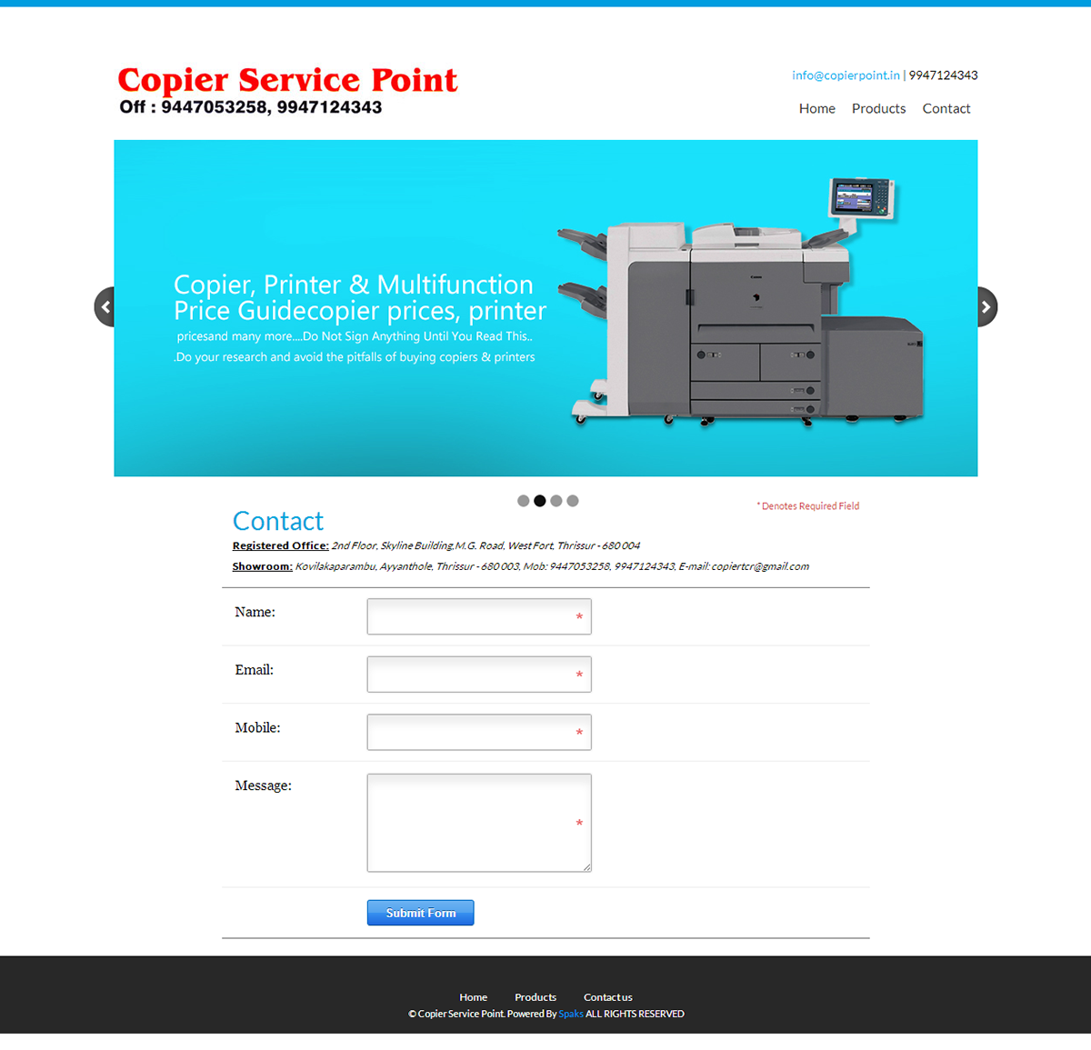 spaks matizmo matizmonet   Copier service point Behance concept design Website UI development pattern