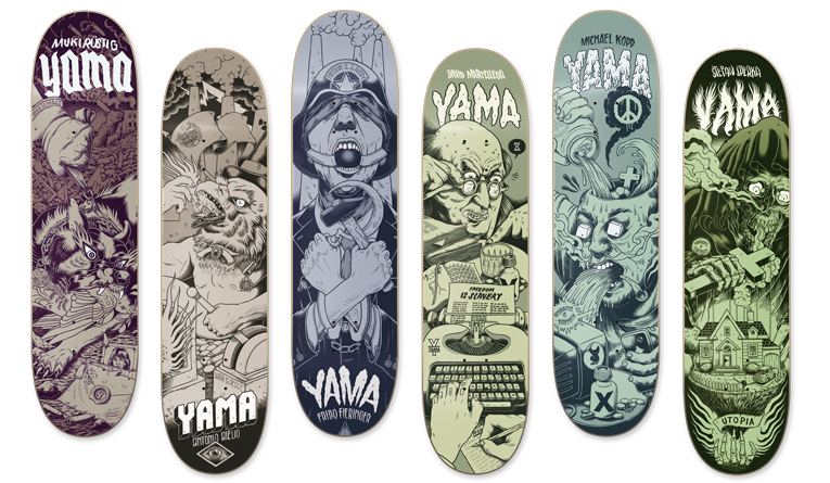 blacklinez yama yama skateboards SKATEBOARD DESIGN Skateboard Graphic