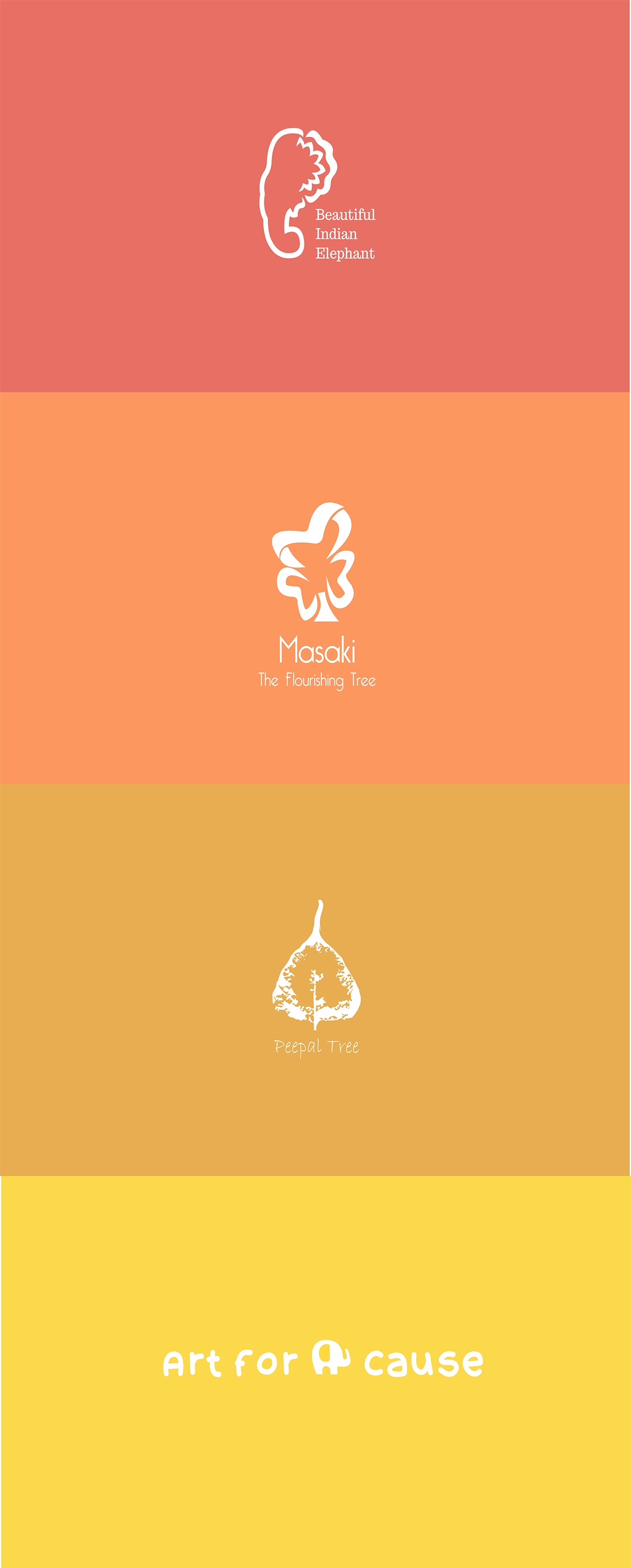 symbol logo elephant indian masaki flourishing peepal Tree  art