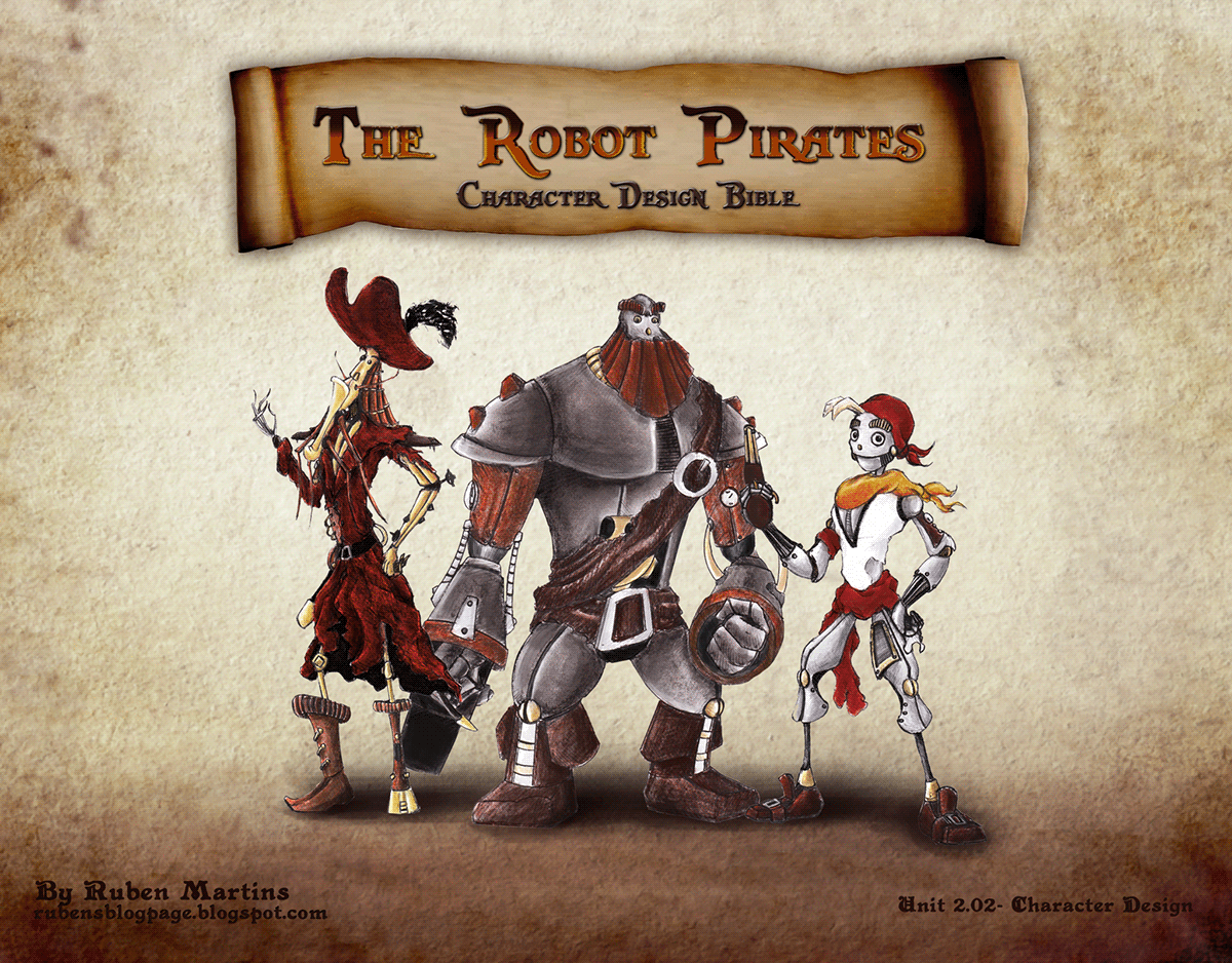 robot pirates Character Trio villain Hero Sidekick metal rusty rust