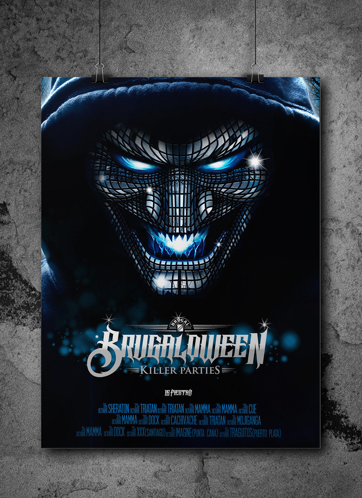 Brugal brugalloween Rum Halloween digital illustration dado damian dominguez santo domingo ron Ron Dominicano Dominicano lettering photoshop Illustrator