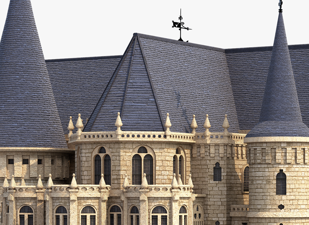 3D Antoni Gaudi Astorga Castle CGI Gaudi MARC MONS palace Render spain