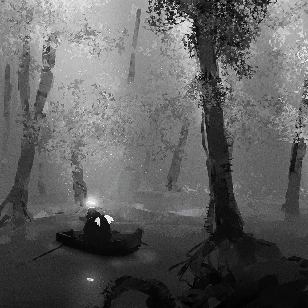 black and white Landscape sketch composition kveye