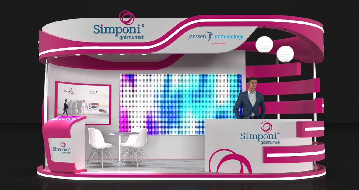 3D booth Event Exhibition  Exhibition Design  janssen Simponi Stand vray