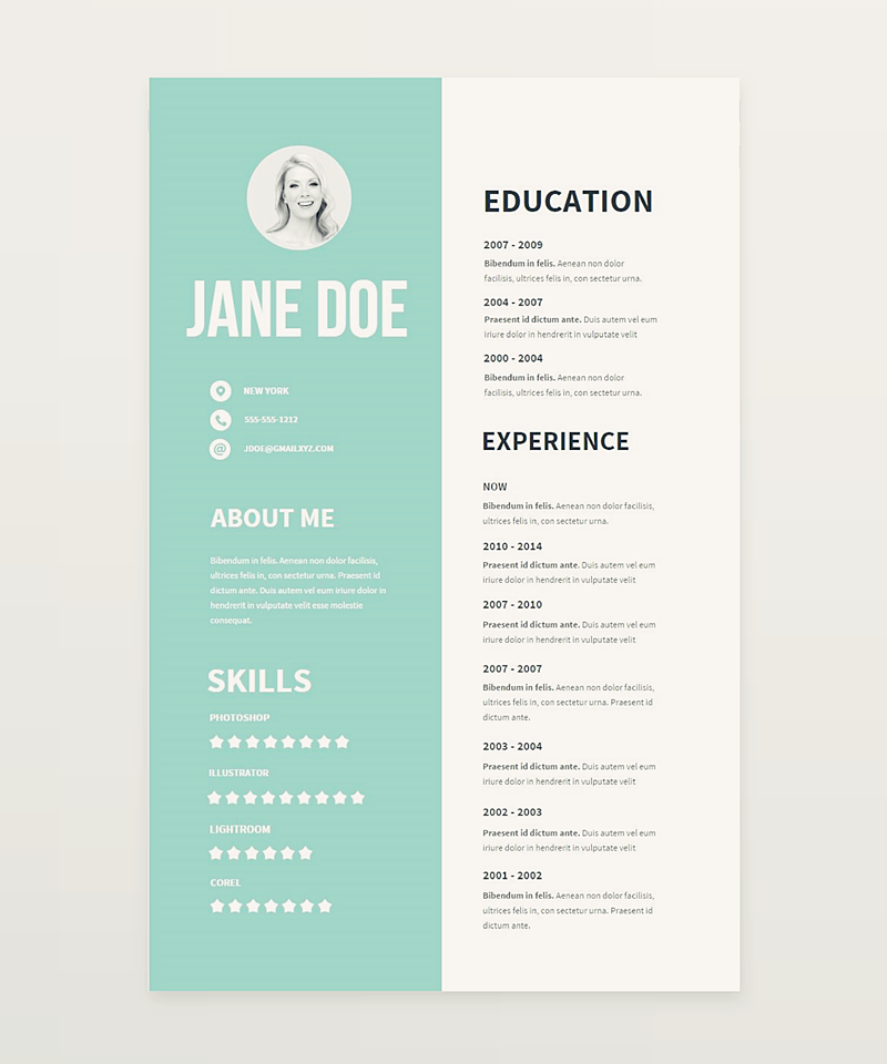 createer free template freebie Resume CV