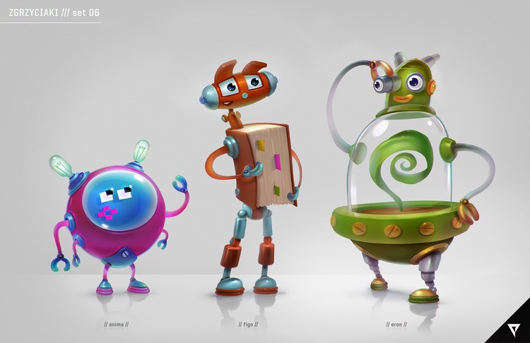 ILUSTRACJE environment characters kids monsters