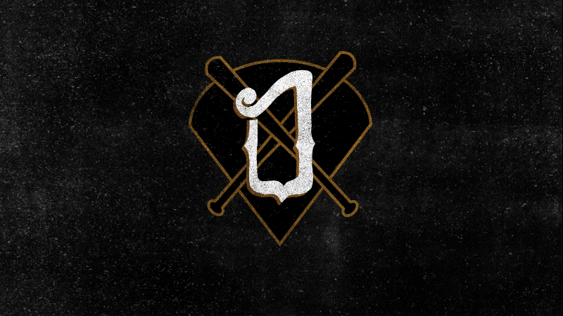 logo black gold Identity Design portfolio word mark Hand Lettered baseball Corporate Identity vintage Retro letters design Logo Design