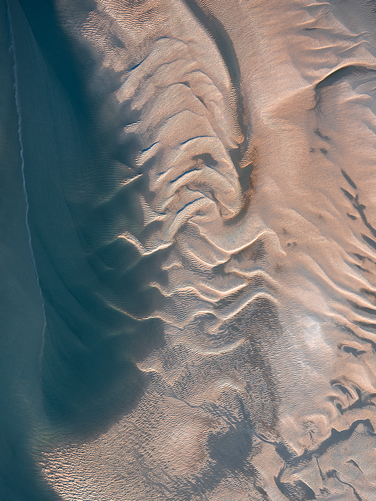 Aerial asbtract Coast FINEART Ocean Patterns sand sea tides water