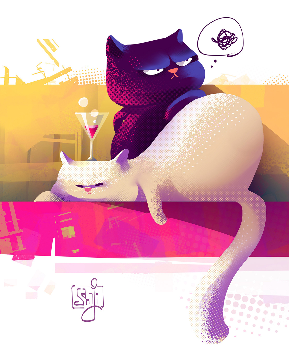 ILLUSTRATION  Illustrator cats digital illustration freelance illustrator Procreate Character design  Drawing  illustrations