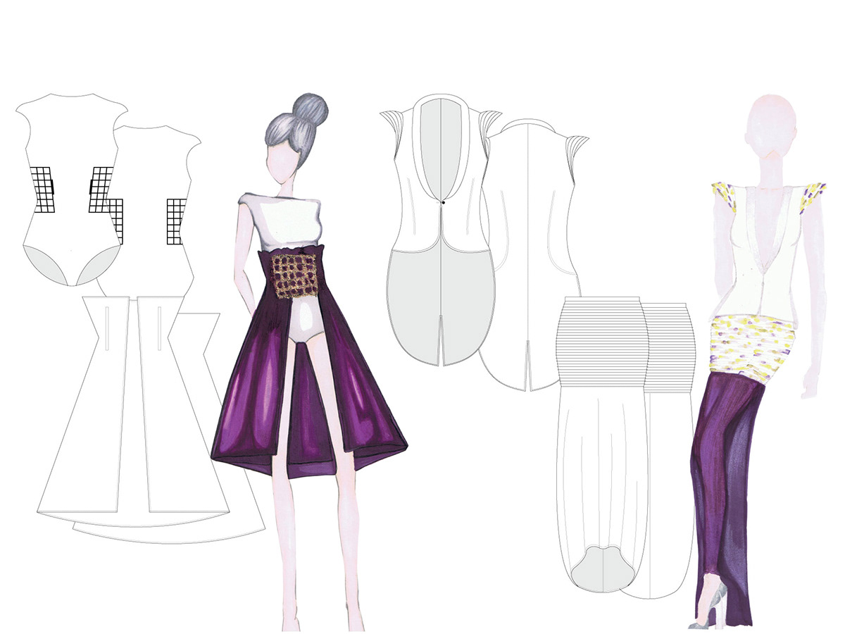 fashion design pattern-making sewing fashion illustration sketches Flats Technical Drawings Illustrator photoshop moodboard