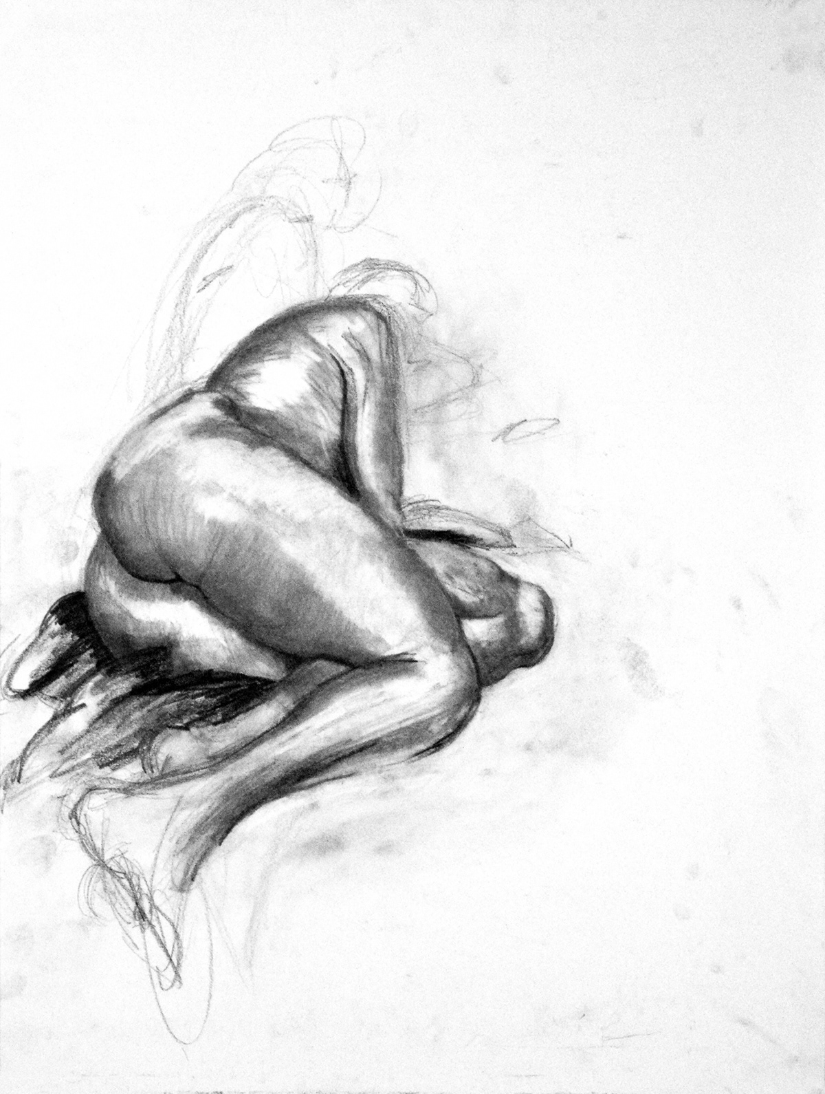 graphite conte oil paint figure Drawing  art