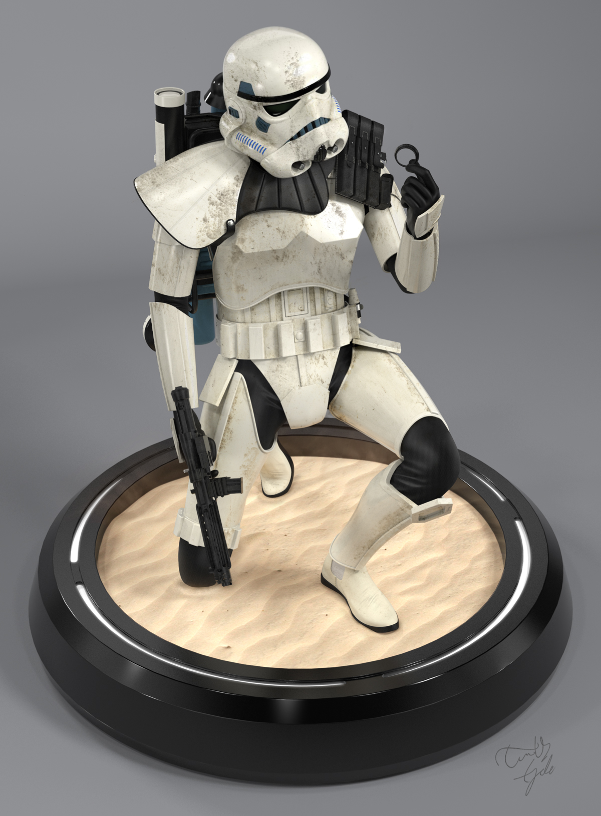 star wars stormtrooper sand trooper a new hope Empire Strikes Back return of the jedi 3D rogue one toys