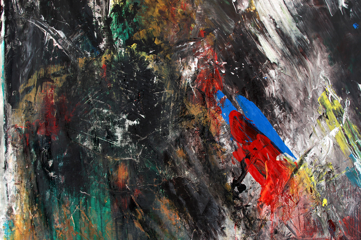 fight Clash abstract 120x80 colour acrylic