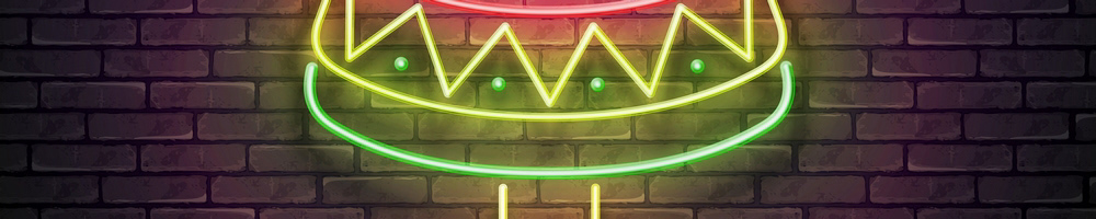 neon ice cream signboard vector realistic Food  Nightlife banner 3D light