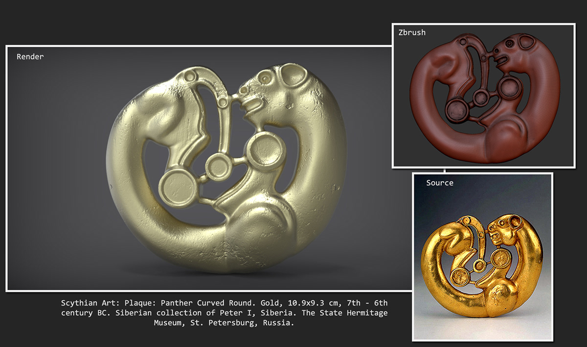 panther gold curved Zbrush