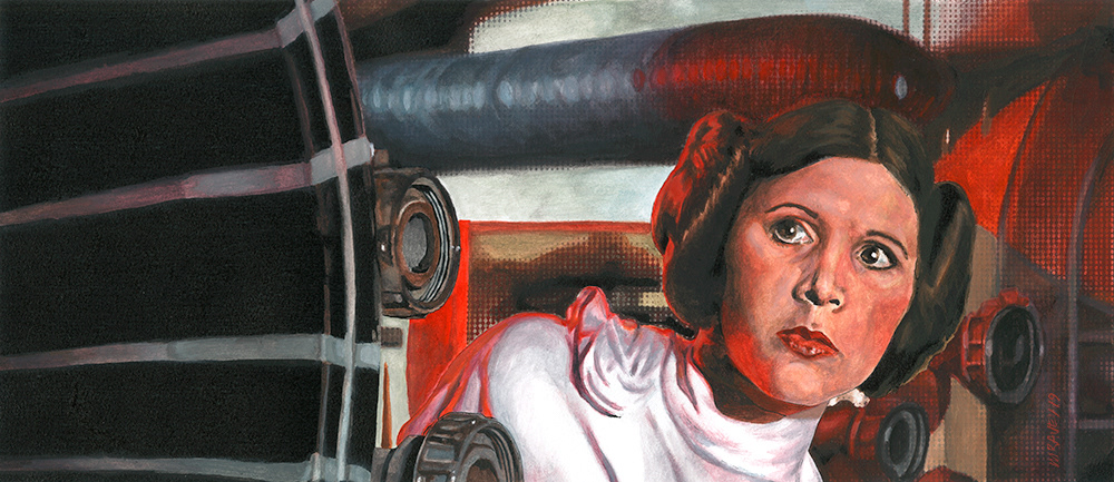 Princess Leia Leia Carrie Fisher star wars a new hope painting   portrait Fan Art tribute art hommage